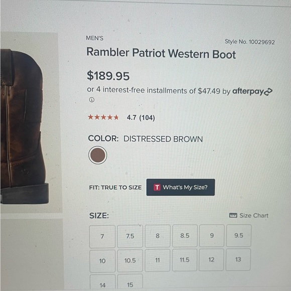 Ariat Rambler patriot boots - Picture 2 of 8